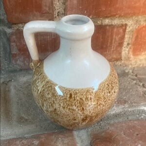 Elegant Cream and Brown Ceramic bud Vase